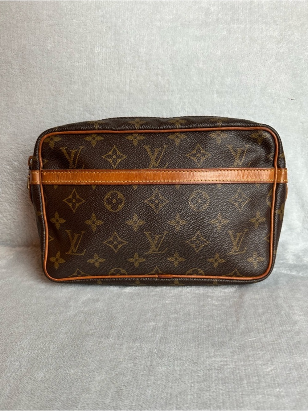 Louis Vuitton Compiegne 23 Monogram Vintage Clutch Bag 1991 France w/ COA